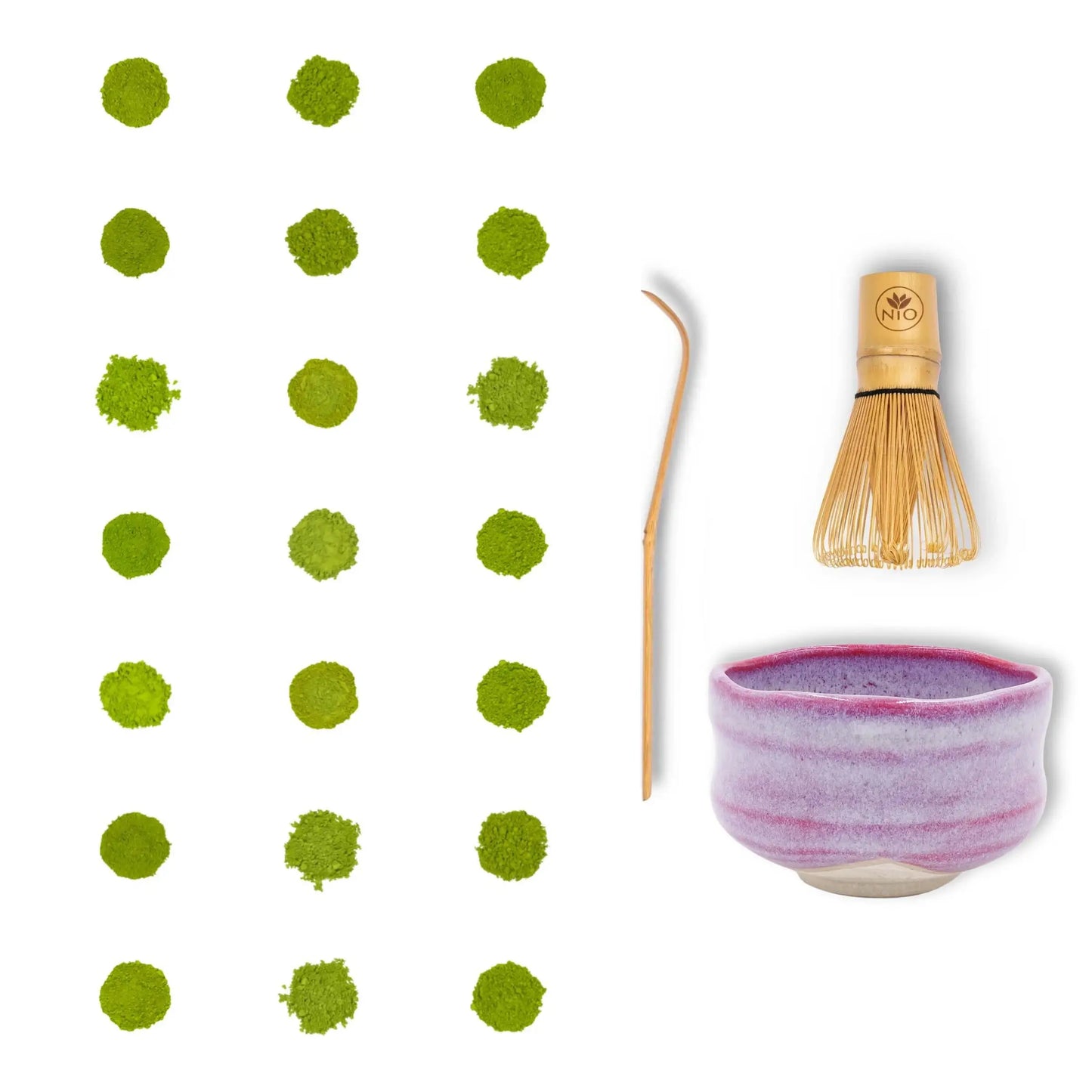 Matcha-Tee-Sampler, 21er-Pack mit Matcha-Schneebesen und Matcha-Schale 