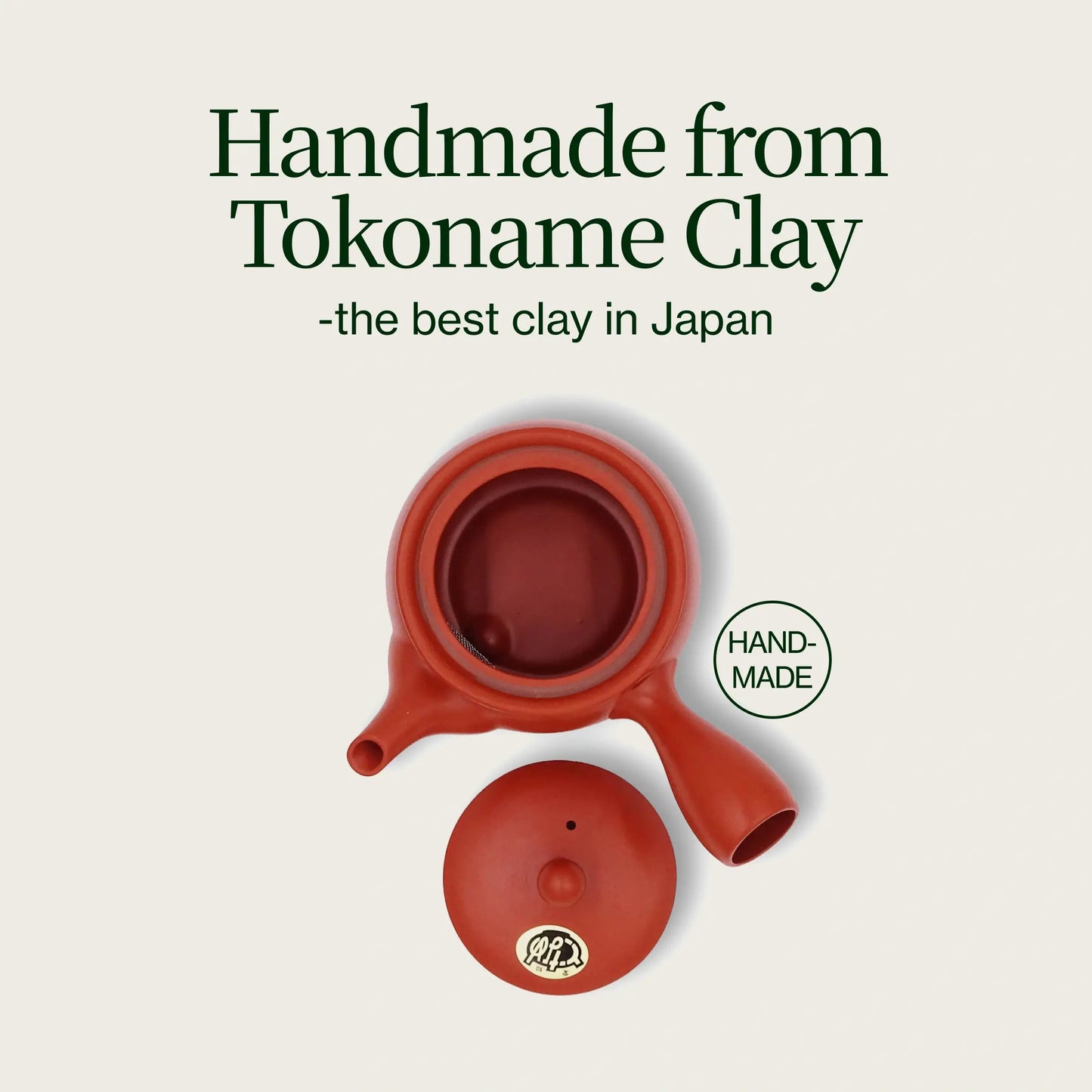 Rote japanische Tonteekanne