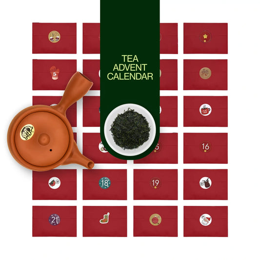 Grüner Tee-Adventskalender mit Teekanne